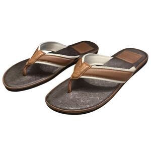 Coach Men's Flip Flip Sandals Signature CC Shoes L1302-01852 Size 10